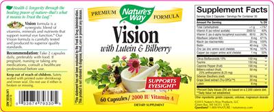 Photo of the Nature's Way Vision label