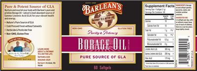 Photo of the Barlean's Borage Oil label