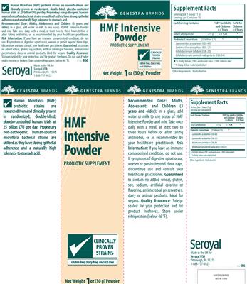 Label of HMF Intensive Powder