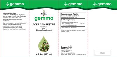 Photo of the UNDA Gemmo Acer Campestre label