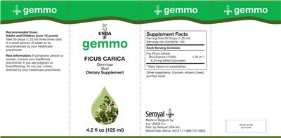Photo of the UNDA Gemmo Ficus Carica label