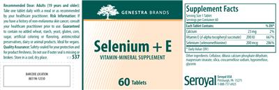 Photo of the Genestra Brands Selenium + E label