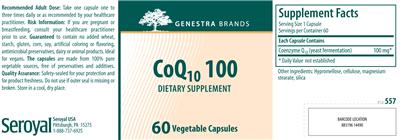 Photo of the Genestra Brands CoQ10 100 label