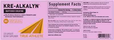 Photo of the True Athlete Kre-Alkalyn label