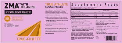 Photo of the True Athlete ZMA With Theanine label