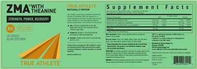 Photo of the True Athlete ZMA With Theanine label