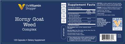 Photo of the The Vitamin Shoppe Horny Goat Weed Complex label