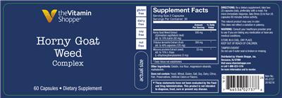 Photo of the The Vitamin Shoppe Horny Goat Weed Complex label