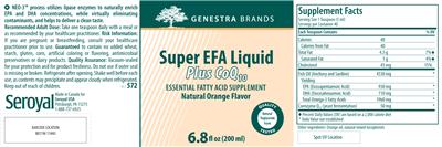 Photo of the Genestra Brands Super EFA Liquid Plus CoQ10 Natural Orange Flavor label