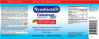 Product label for Colostrum Plus