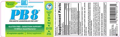 Photo of the Nutrition Now PB8 label