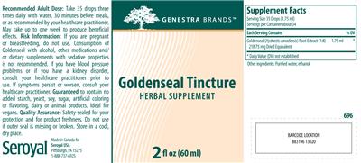 Photo of the Genestra Brands Goldenseal Tincture label