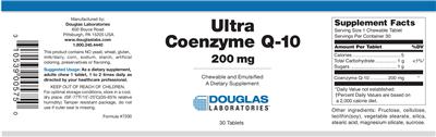 Photo of the Douglas Laboratories Ultra Coenzyme Q-10 200 mg label