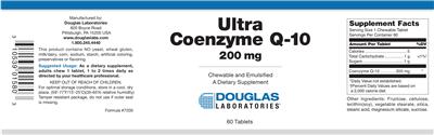 Photo of the Douglas Laboratories Ultra Coenzyme Q-10 200 mg label