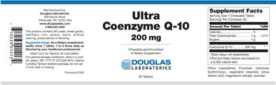 Photo of the Douglas Laboratories Ultra Coenzyme Q-10 200 mg label