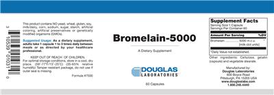 Photo of the Douglas Laboratories Bromelain-5000 label