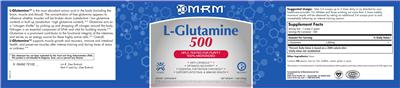 Photo of the MRM L-Glutamine 500 label