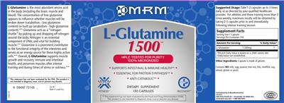 Photo of the MRM L-Glutamine 1500 label