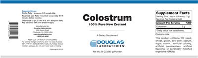 Photo of the Douglas Laboratories Colostrum label