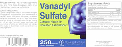 Photo of the OL Olympian Labs Vanadyl Sulfate label