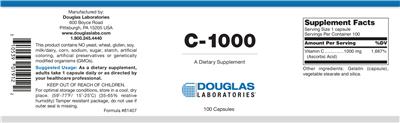 Photo of the Douglas Laboratories C-1000 label