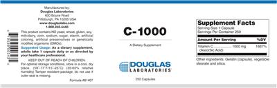 Photo of the Douglas Laboratories C-1000 label