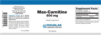 Photo of the Douglas Laboratories Max-Carnitine 500 mg label