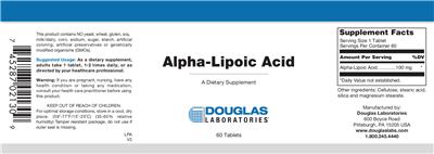 Photo of the Douglas Laboratories Alpha-Lipoic Acid label