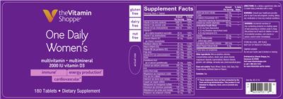 Photo of the The Vitamin Shoppe One Daily Women's label