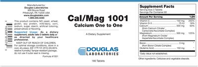 Photo of the Douglas Laboratories Cal/Mag 1001 Calcium One To One label