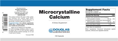 Photo of the Douglas Laboratories Microcrystalline Calcium label