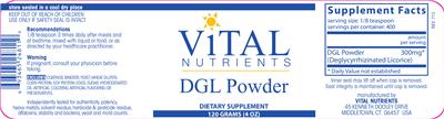 Photo of the Vital Nutrients DGL Powder label
