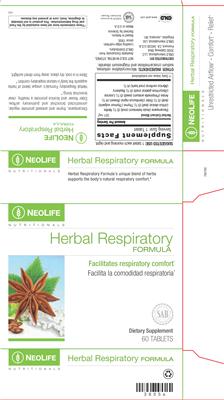 Photo of the NeoLife Nutritionals Herbal Respiratory Formula label