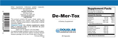 Photo of the Douglas Laboratories De-Mer-Tox label