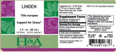 Photo of the Herbalist & Alchemist Linden label