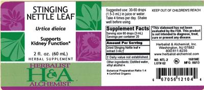 Photo of the Herbalist & Alchemist Stinging Nettle Leaf label