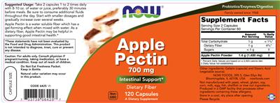 Photo of the NOW Apple Pectin 700 mg label