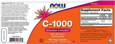Photo of the NOW C-1000 With 100 mg Of Bioflavonoids label