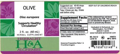 Photo of the Herbalist & Alchemist Olive label