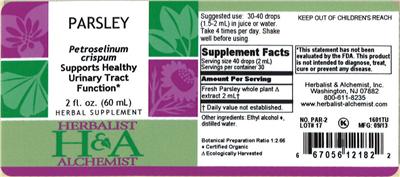 Photo of the Herbalist & Alchemist Parsley label