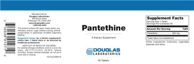 Photo of the Douglas Laboratories Pantethine label