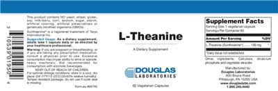 Photo of the Douglas Laboratories L-Theanine label