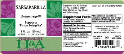 Photo of the Herbalist & Alchemist Sarsaparilla label