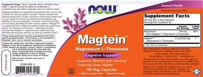 Photo of the NOW Magtein label
