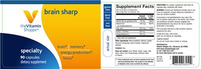 Photo of the The Vitamin Shoppe Brain Sharp label