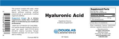 Photo of the Douglas Laboratories Hyaluronic Acid label