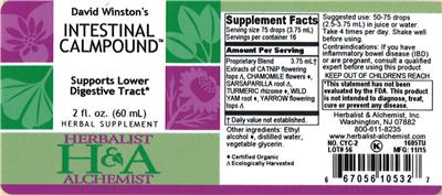Photo of the Herbalist & Alchemist David Winston's Intestinal Calmpound label