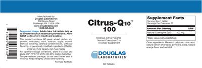 Photo of the Douglas Laboratories Citrus-Q10 100 Delicious Citrus-Flavored label