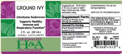 Photo of the Herbalist & Alchemist Ground Ivy label