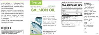 Photo of the NeoLife Nutritionals Omega-III Salmon Oil label